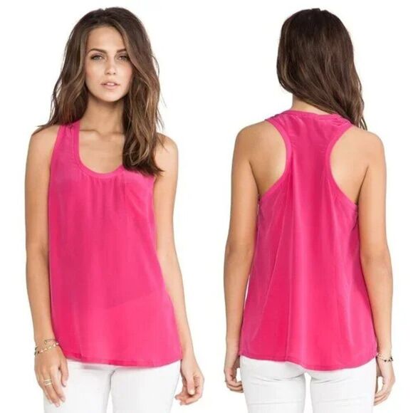 Joie Tops - NWT Joie Alicia Silk Tank Top S Pink Fuchsia RacerBack Office Layering Blouse